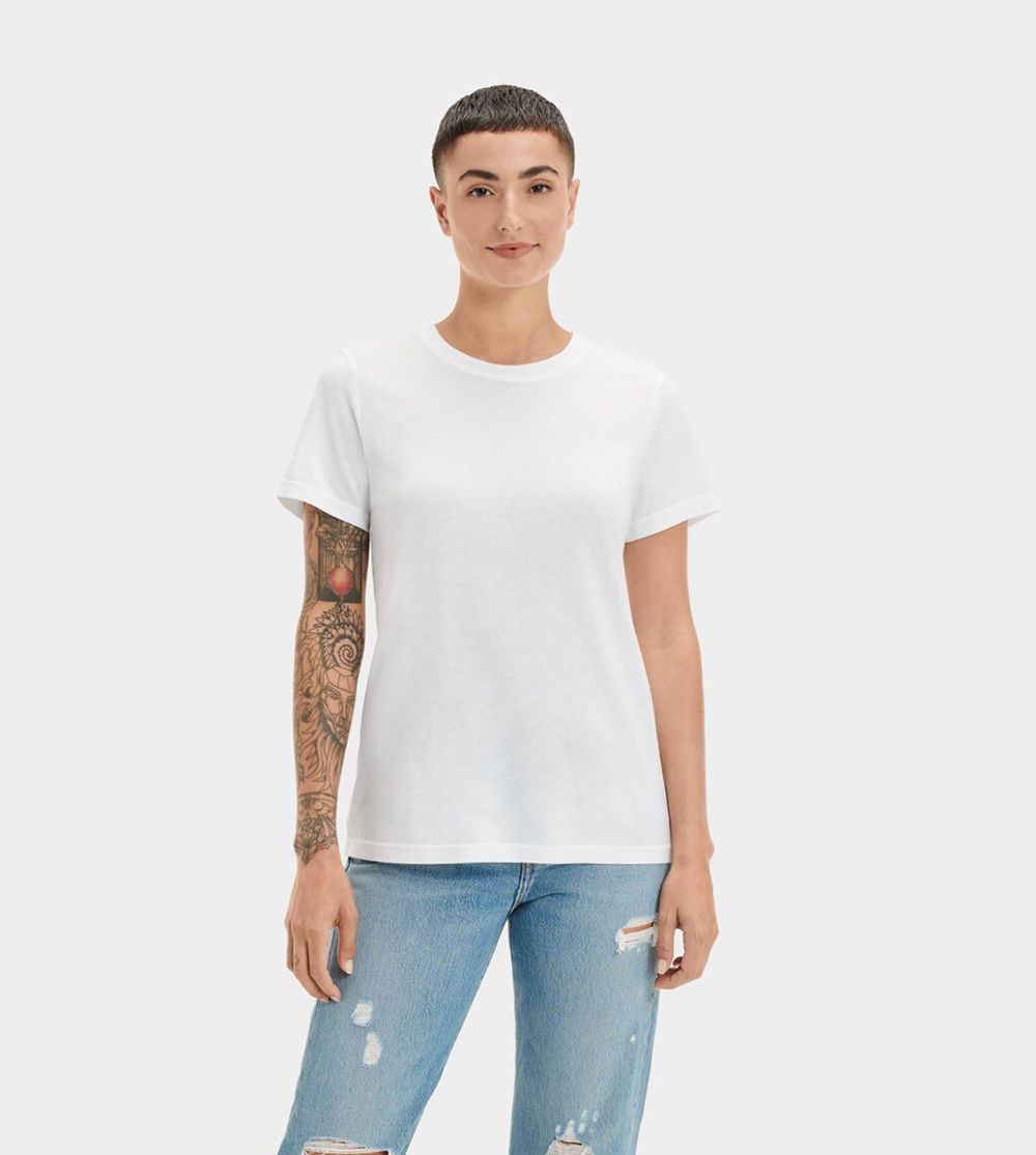 Ugg Romy Shirt - Womens T-Shirt - White - NZ (5279QZBLR)